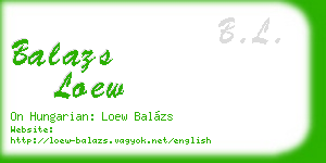 balazs loew business card