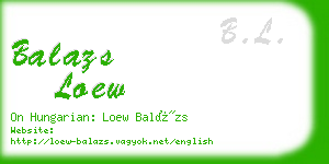 balazs loew business card